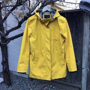 Pendleton Yellow Hooded Rain Jacket Plaid Lined Outdoor Coat Women’s Large
